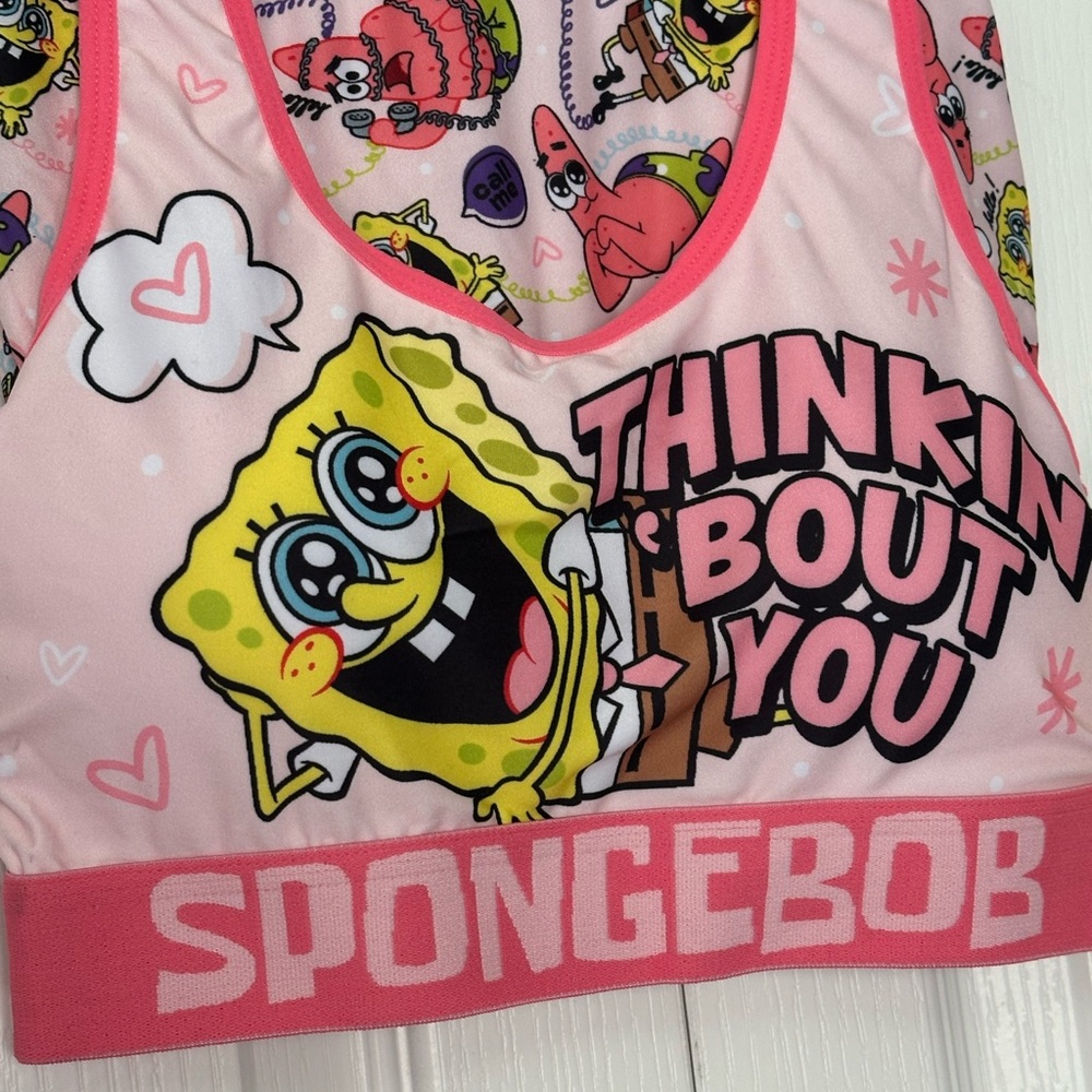 NWT - SpongeBob SquarePants Pink Pajama Set - Picture 3 of 7